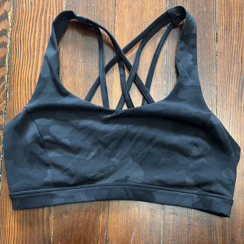 Lululemon Athletica Black Patterned Sports Bra